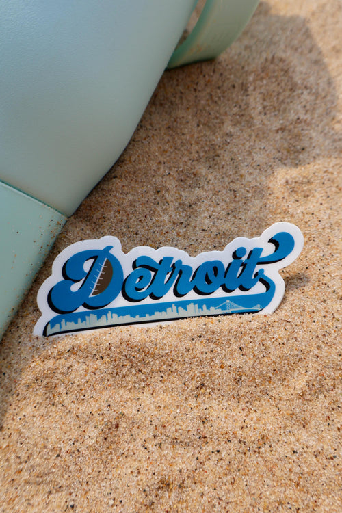 Detroit Football Grit Sticker - Waterproof Matte Vinyl