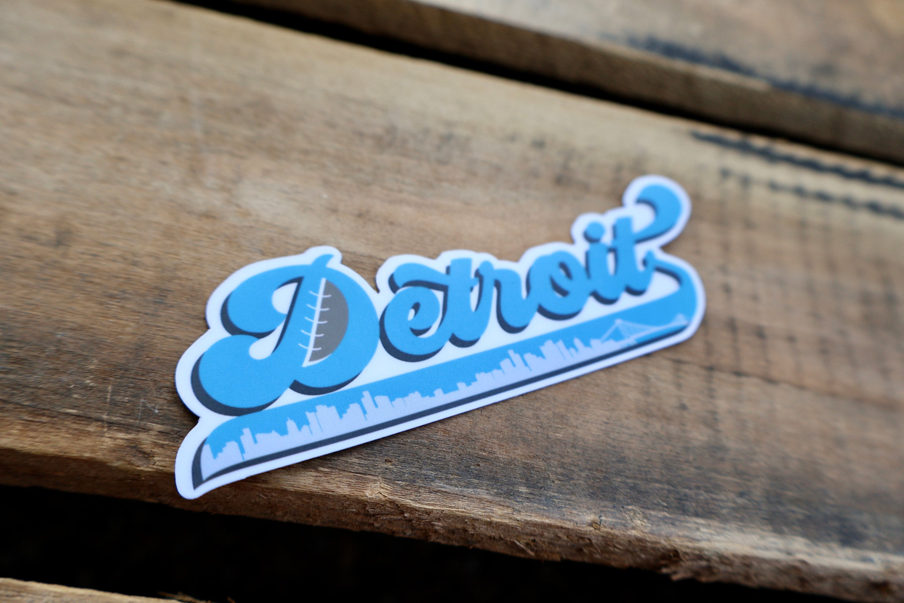 Detroit Football Grit Sticker - Waterproof Matte Vinyl