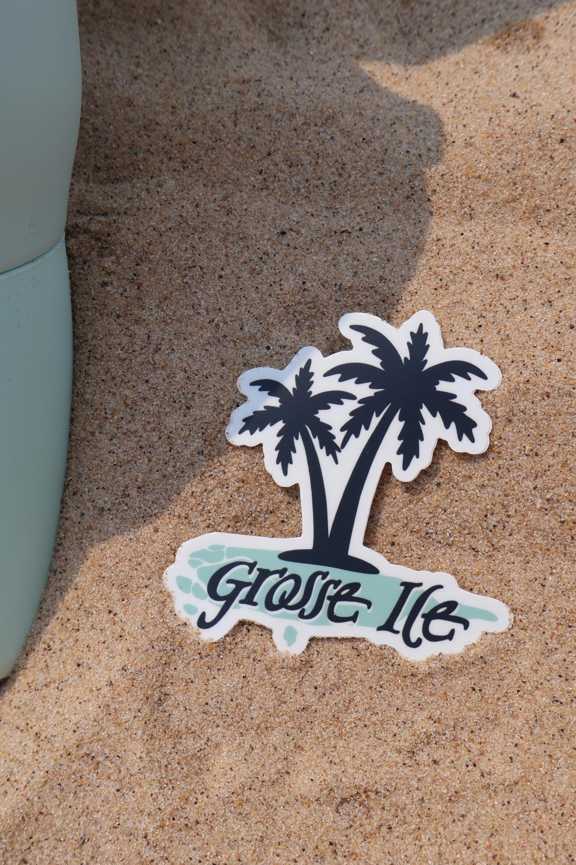 Grosse Ile Palm Tree Sticker - Waterproof Matte Vinyl