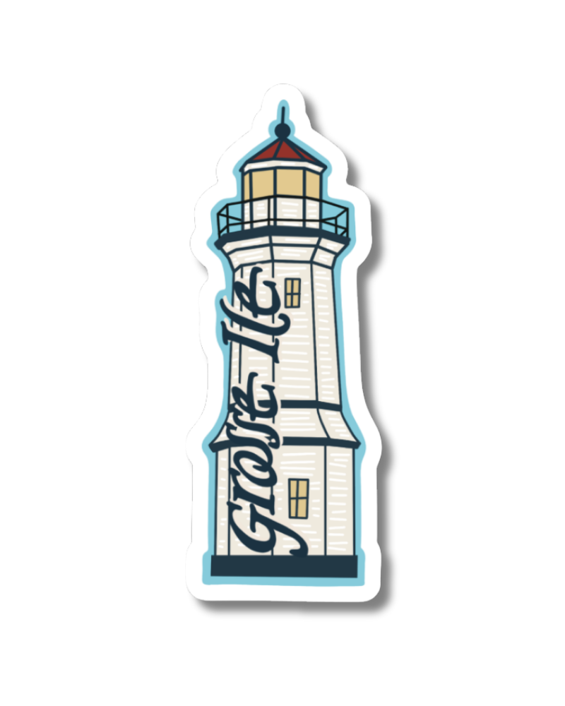 Grosse Ile Lighthouse Sticker - Waterproof Matte Vinyl