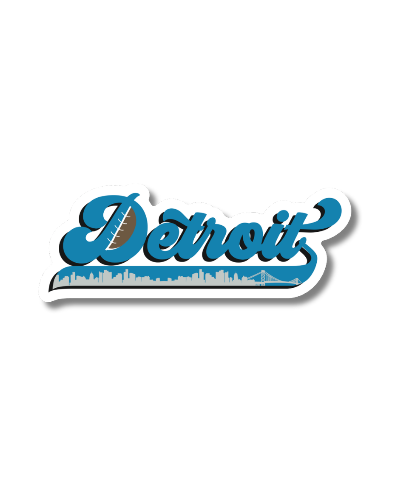 Detroit Football Grit Sticker - Waterproof Matte Vinyl