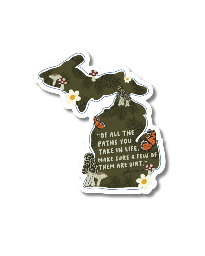 Michigan Outdoor Dirt Path Nature Trail Sticker - Waterproof Matte Vinyl