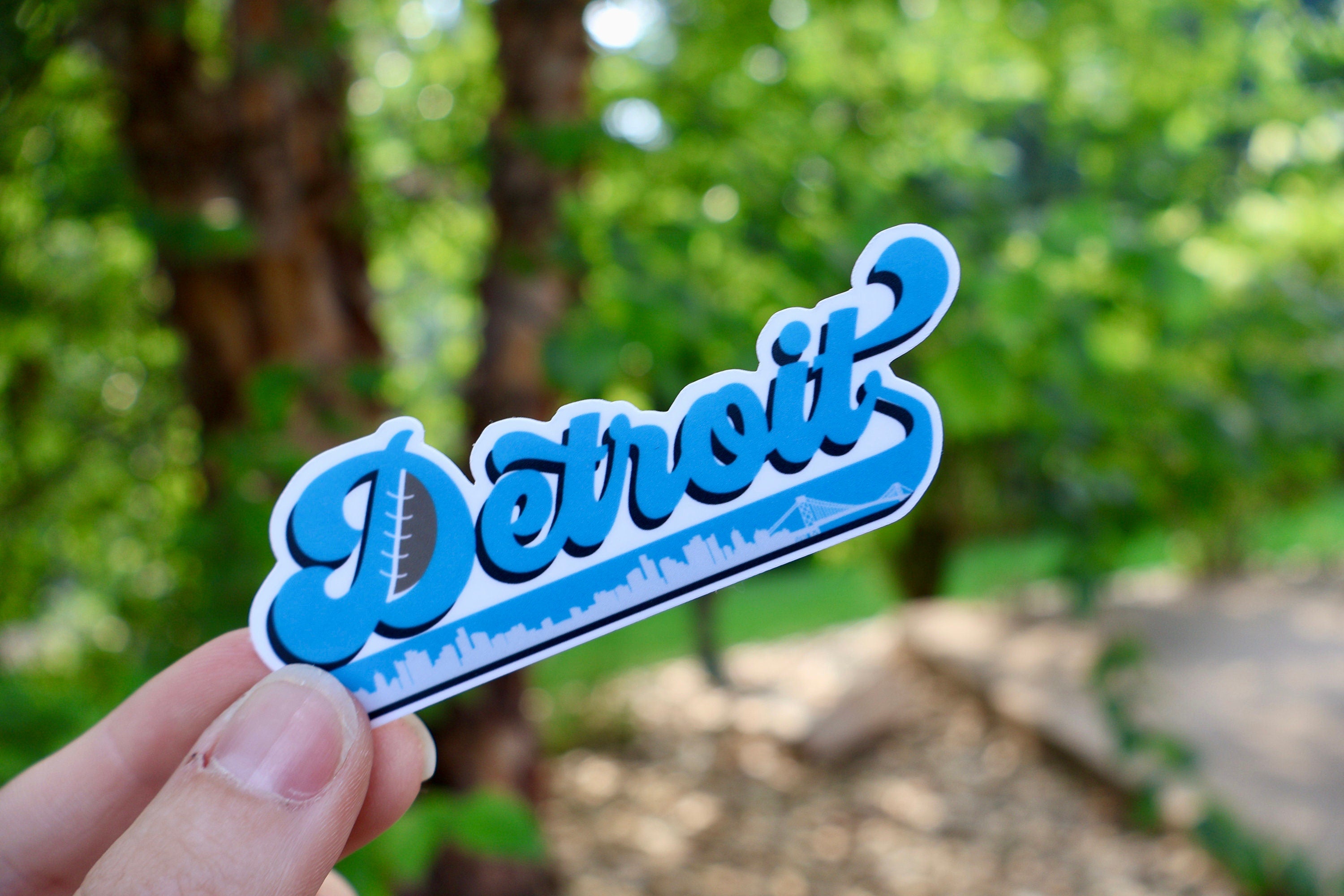 Detroit Football Grit Sticker - Waterproof Matte Vinyl