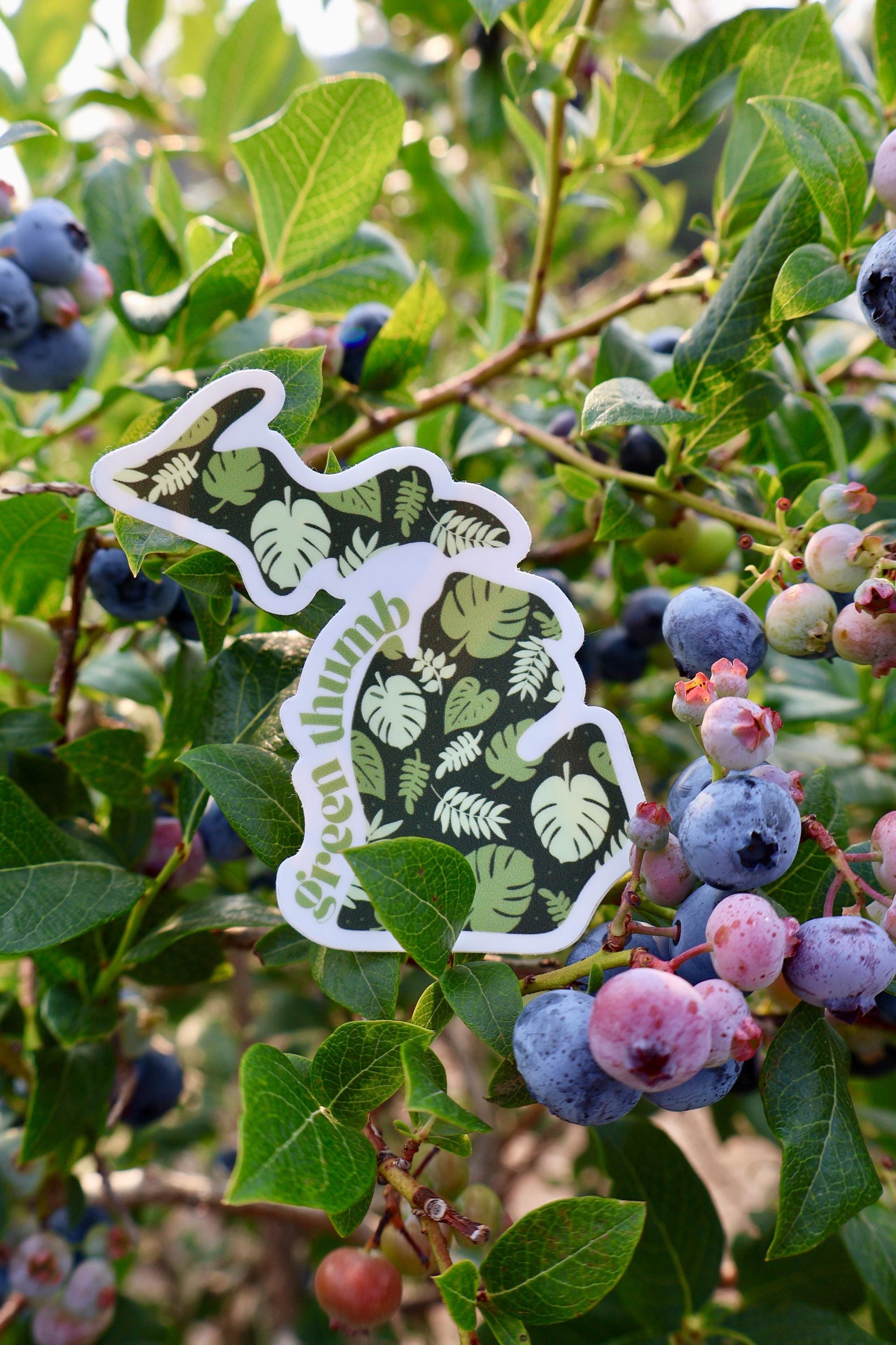 Michigan Green Thumb Houseplant Sticker - Waterproof Matte Vinyl