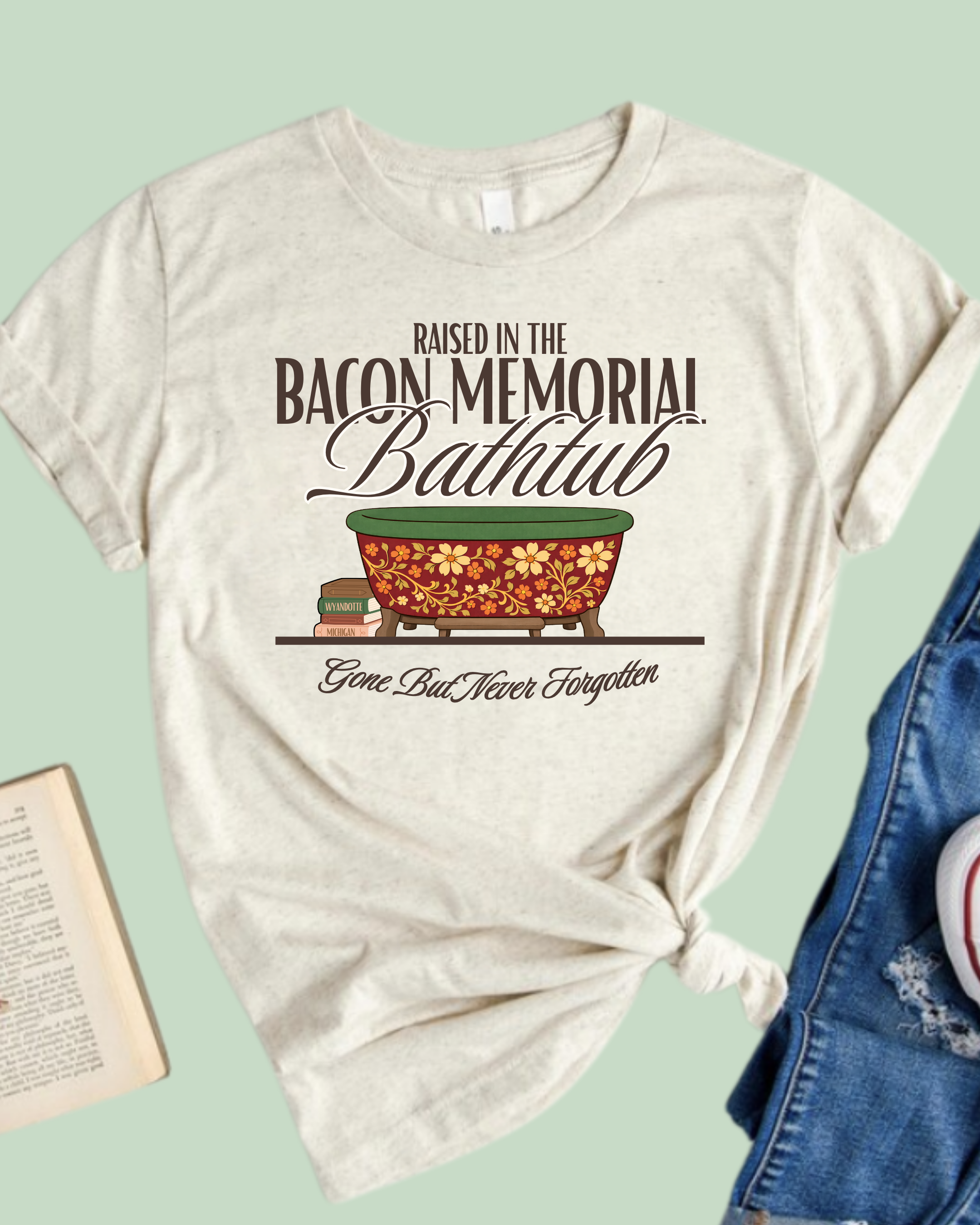 Bacon Memorial Library Tee - Unisex Bella Canvas Triblend Short-Sleeved Tee