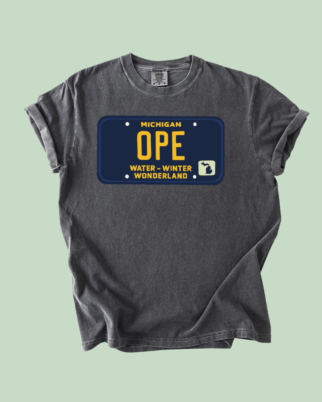 Ope Water Winter Wonderland License Plate - Unisex Comfort Colors Short-Sleeved Tee