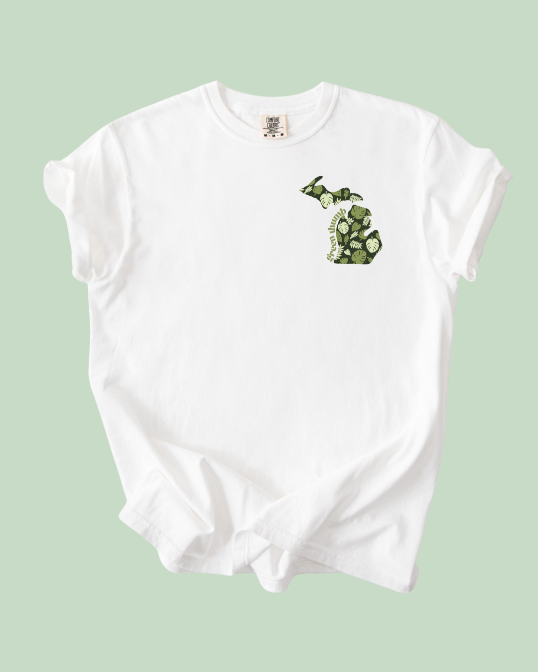 Michigan Green Thumb Houseplant - Unisex Comfort Colors Short-Sleeved Tee