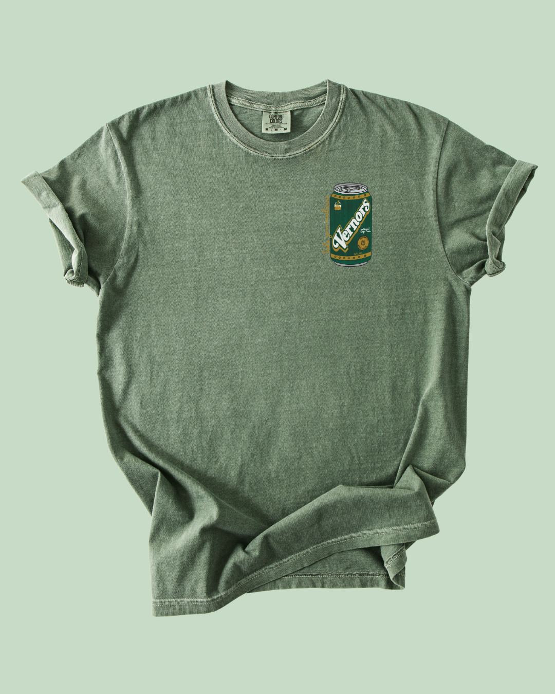 Vernors Take Your Medicine - Unisex Comfort Colors Short-Sleeved Tee Moss Green