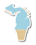 Blue Moon Michigan Ice Cream Sticker - Waterproof Matte Vinyl