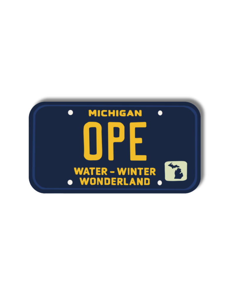 Ope Water Winter Wonderland License Plate Sticker - Waterproof Matte Vinyl