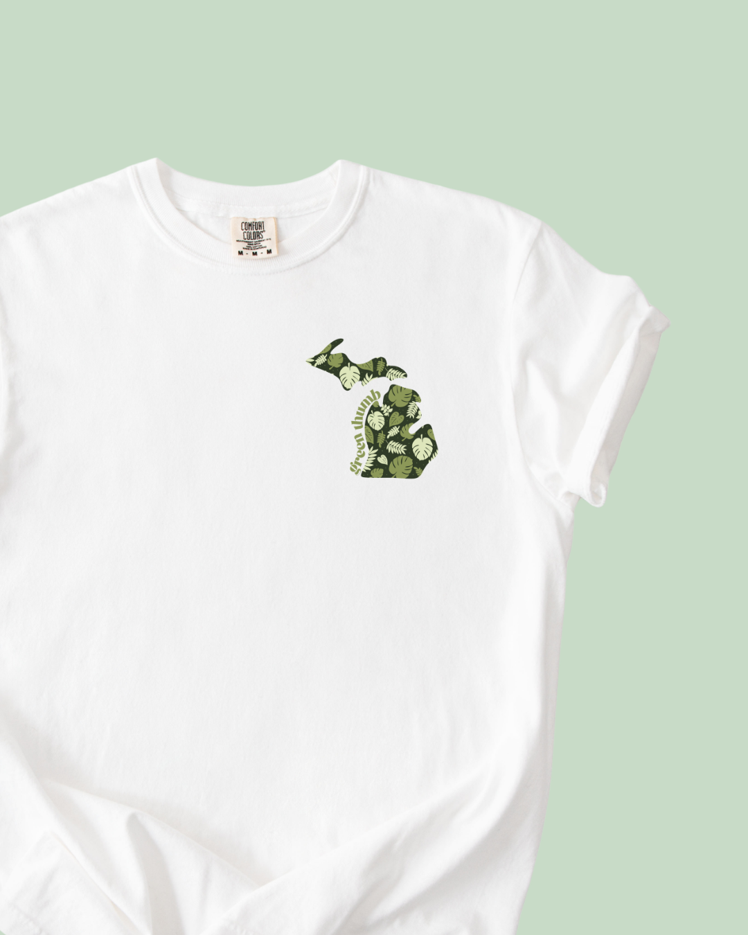 Michigan Green Thumb Houseplant - Unisex Comfort Colors Short-Sleeved Tee