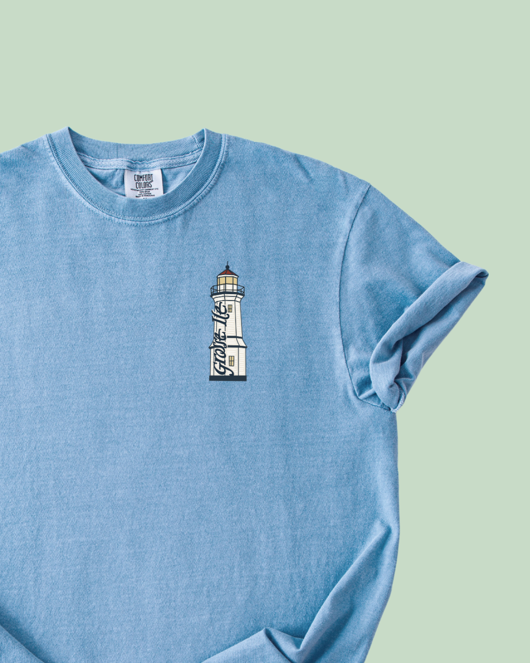 Grosse Ile Lighthouse - Unisex Comfort Colors Short-Sleeved Tee