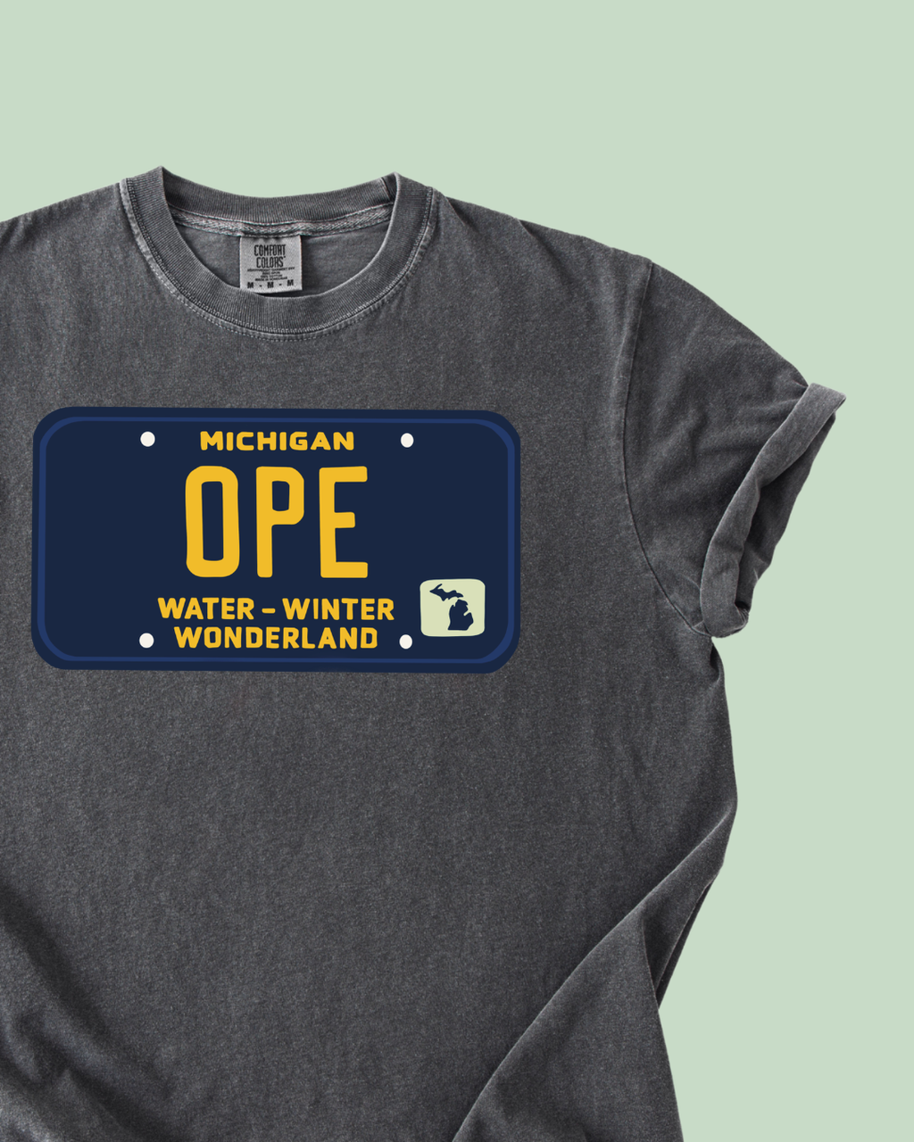 Ope Water Winter Wonderland License Plate - Unisex Comfort Colors Short-Sleeved Tee