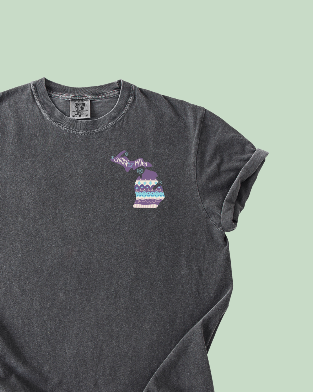 Smitten with the Mitten Sweater Mitten - Unisex Comfort Colors Short-Sleeved Tee