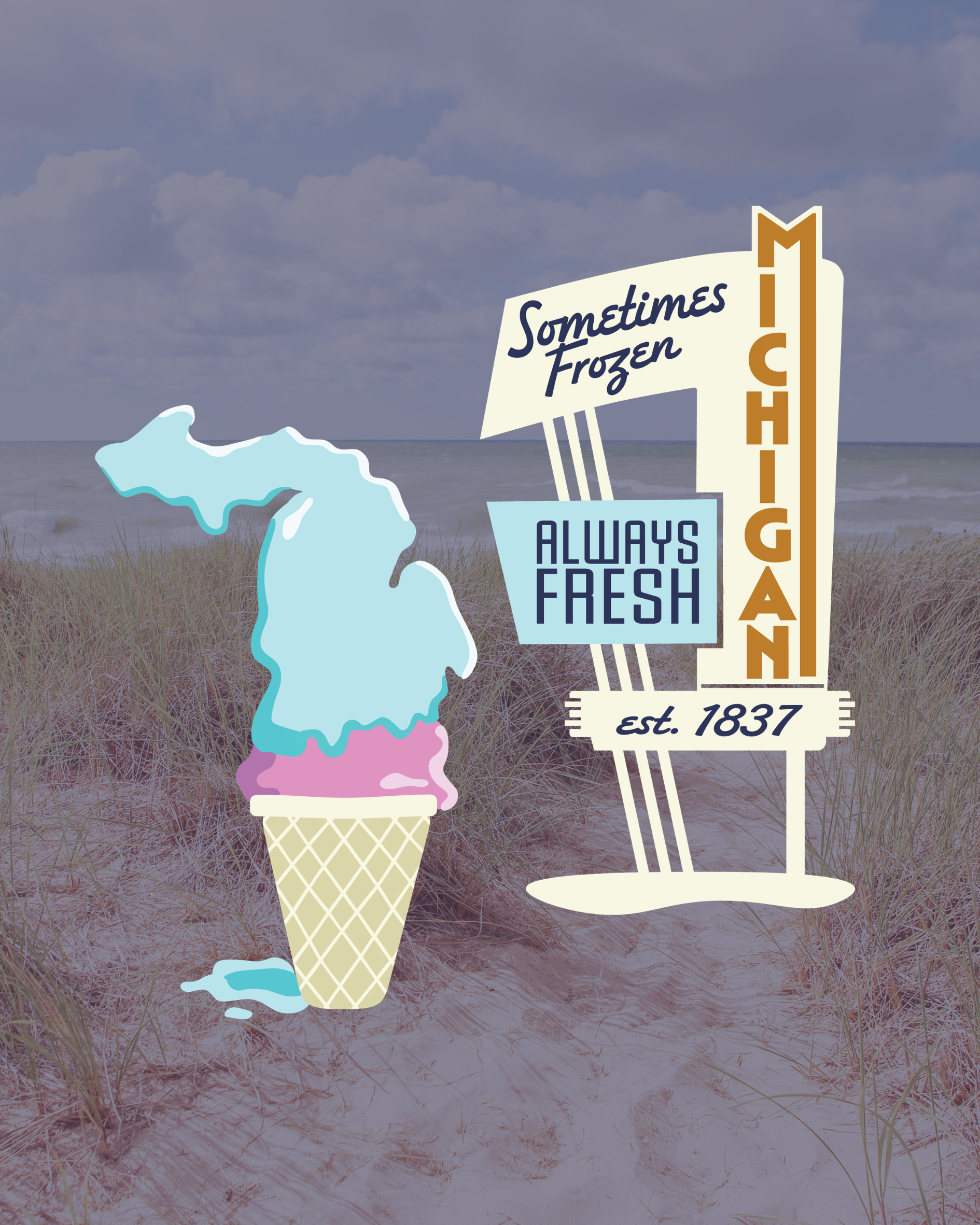 Blue Moon Ice Cream "Sometimes Frozen, Always Fresh" - Unisex Comfort Colors Short-Sleeved Tee