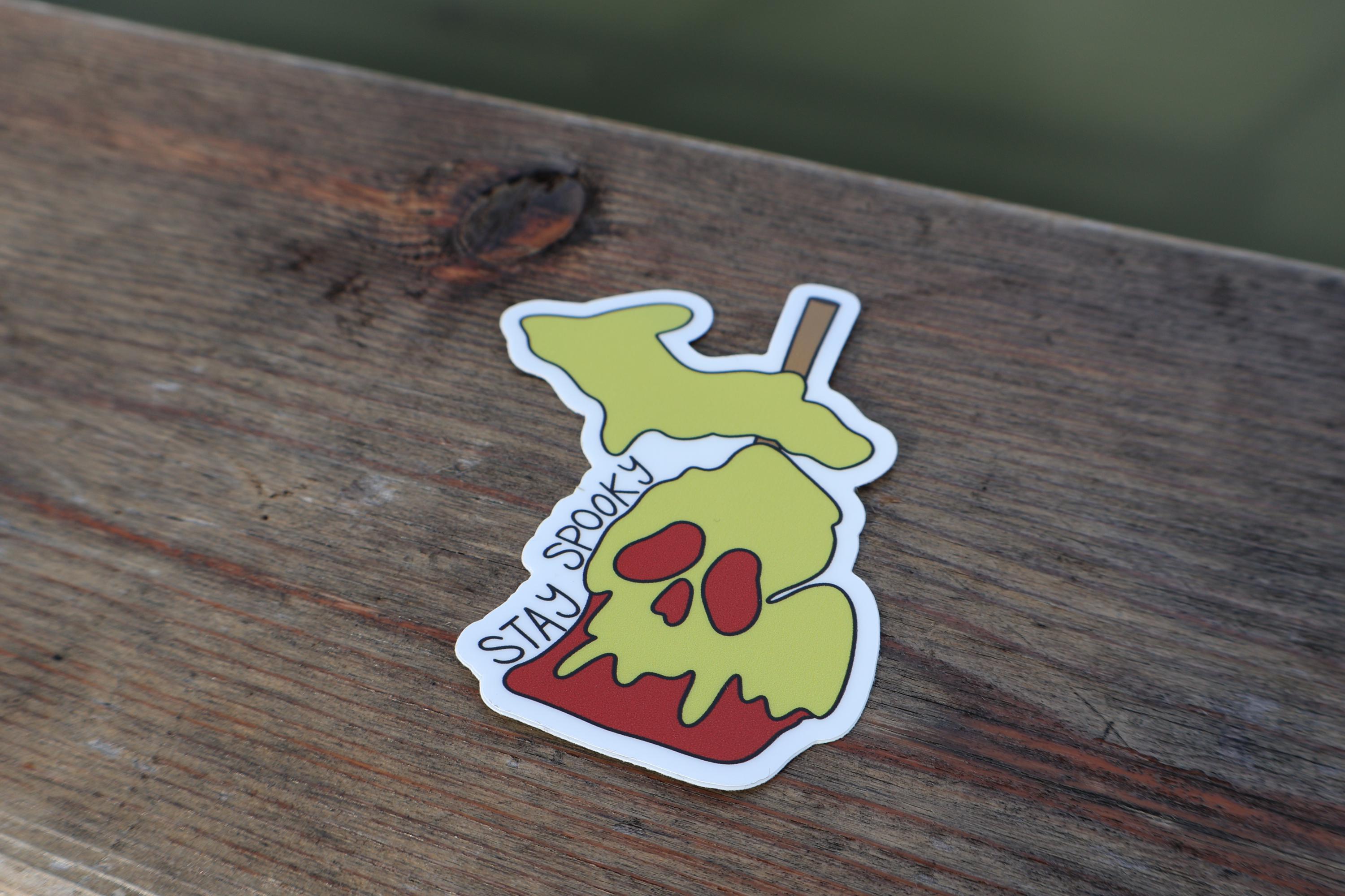 Michigan Poison Apple Sticker Spooky Season Halloween Sticker - Waterproof Matte Vinyl