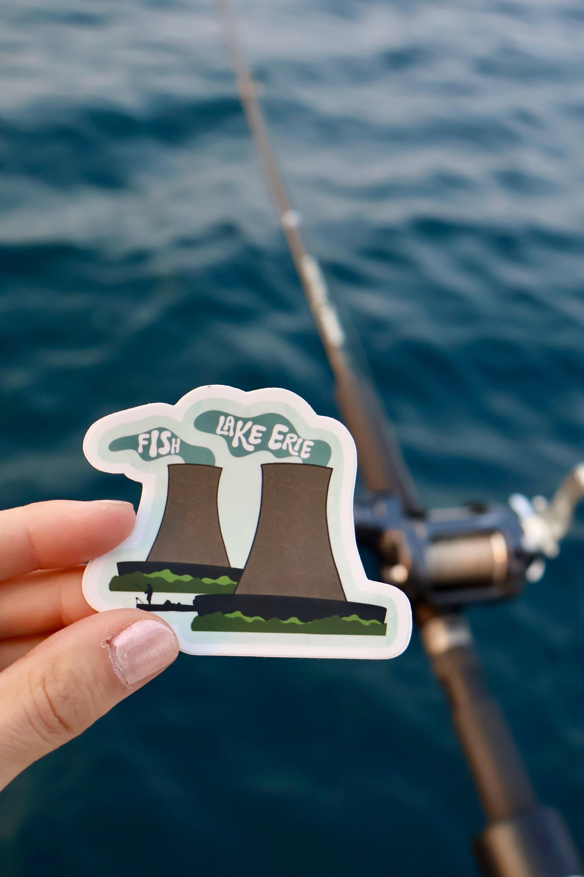 Lake Erie Fermi Stacks Fishing Sticker - Waterproof Matte Vinyl