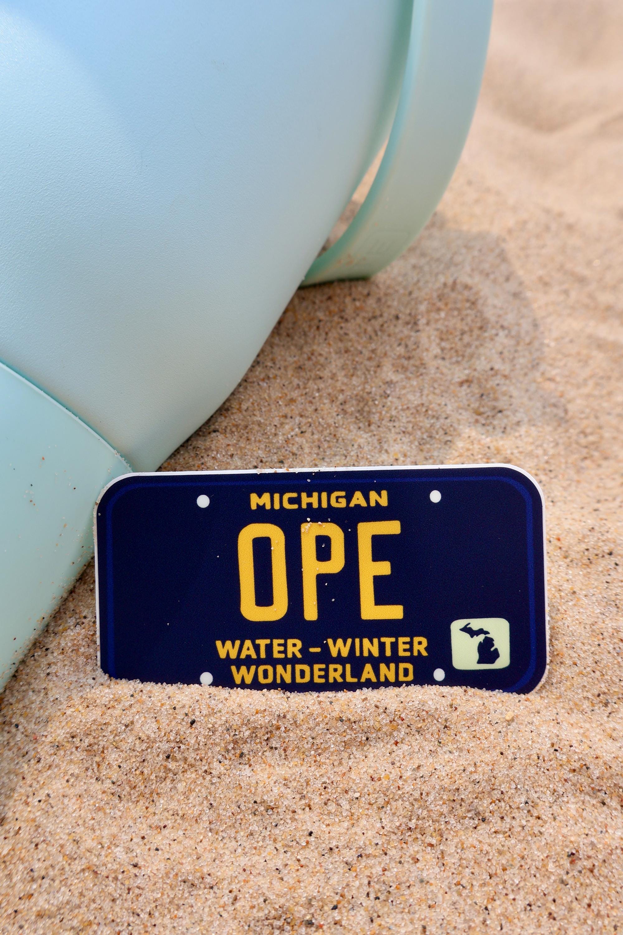 Ope Water Winter Wonderland License Plate Sticker - Waterproof Matte Vinyl
