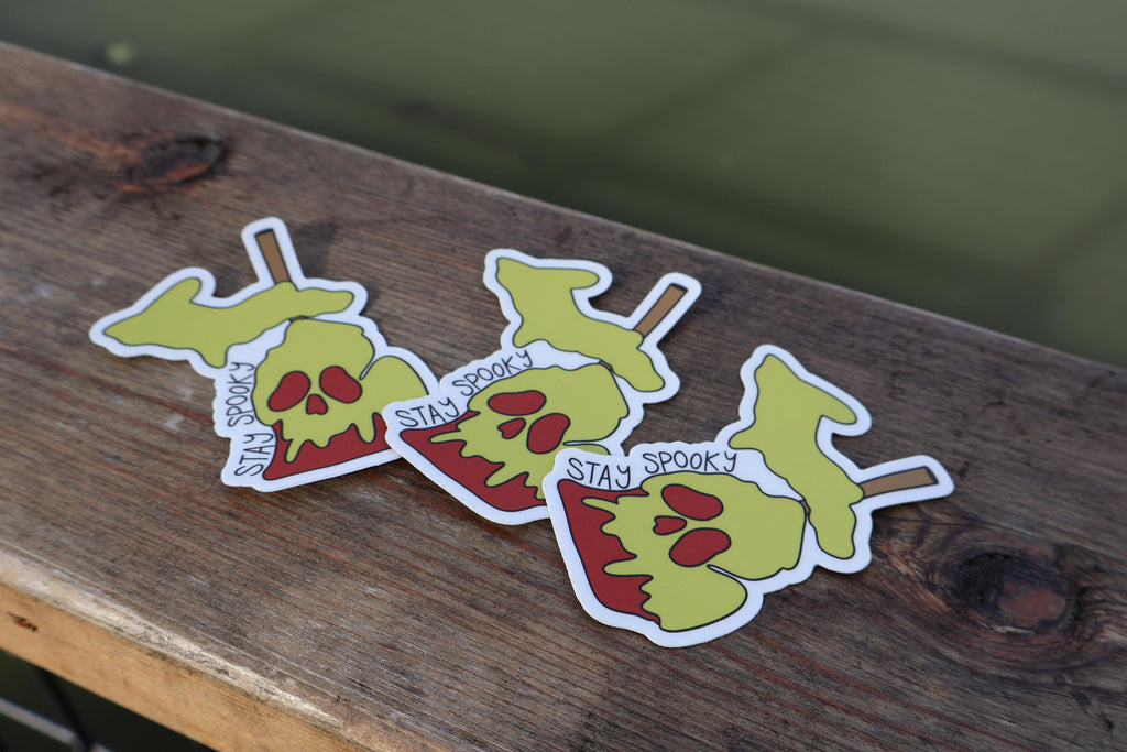 Michigan Poison Apple Sticker Spooky Season Halloween Sticker - Waterproof Matte Vinyl