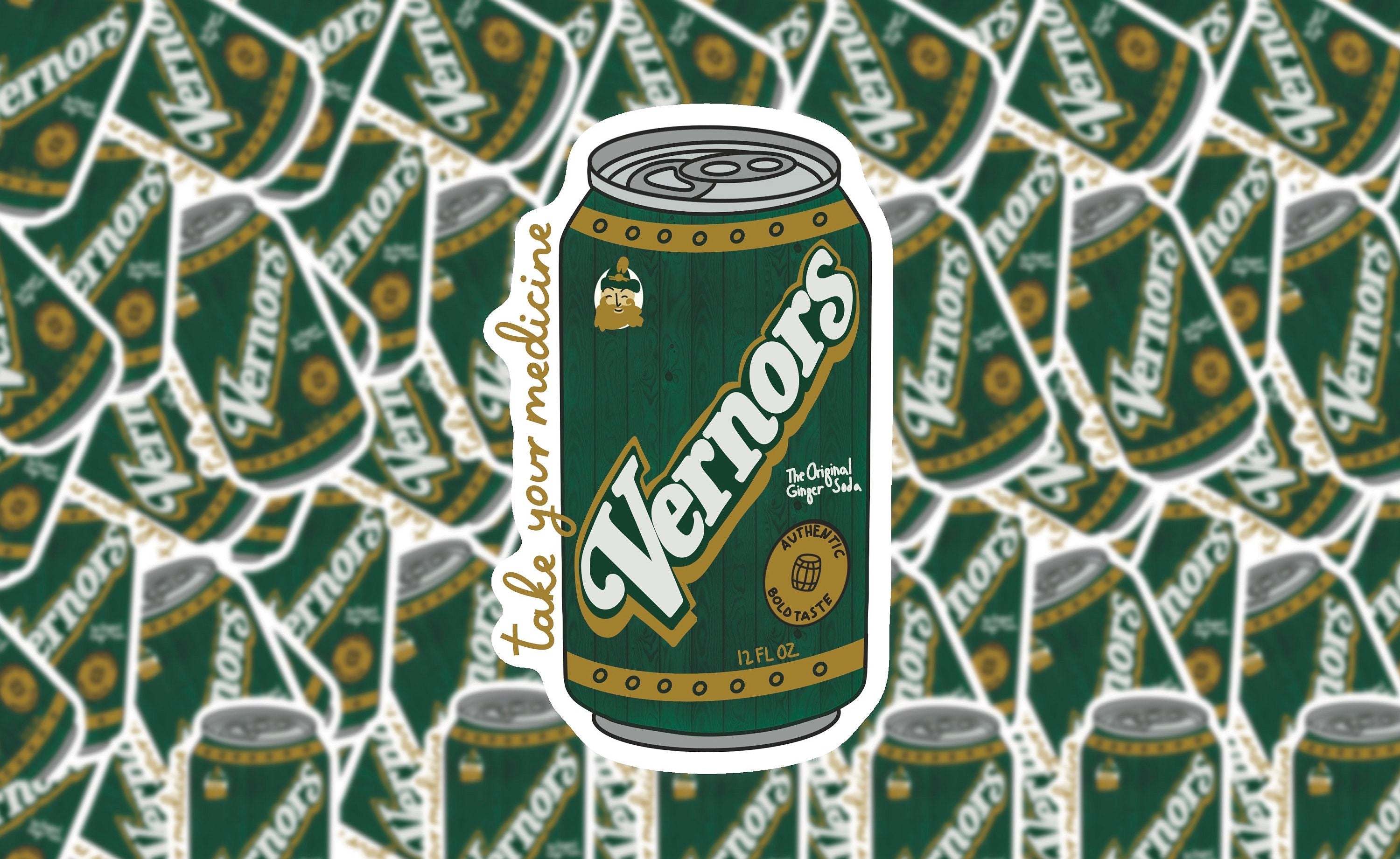 Vernors Take Your Medicine Ginger Ale Sticker - Waterproof Matte Vinyl