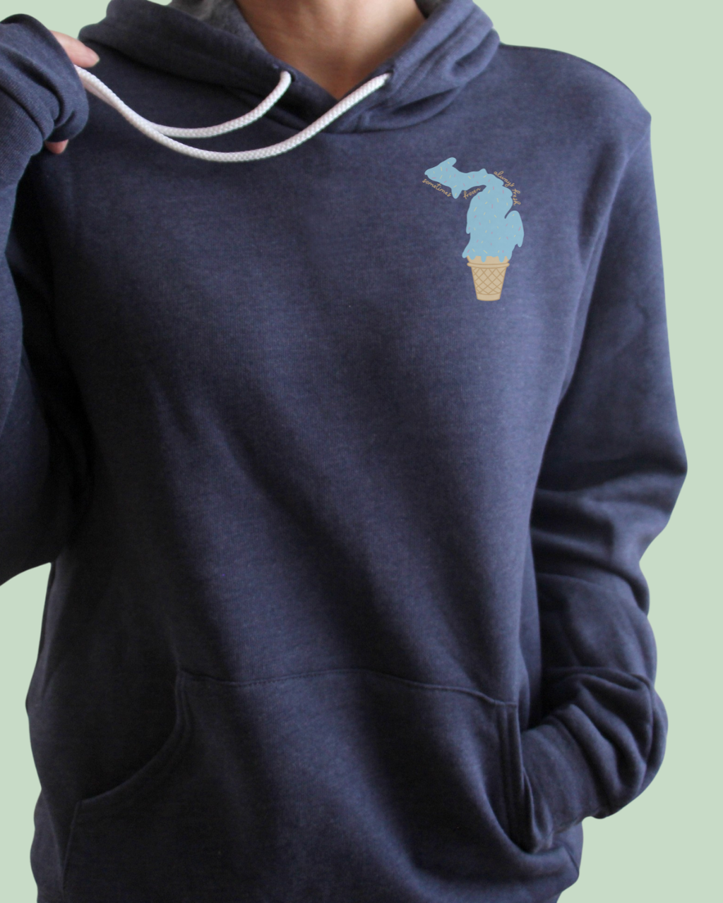 Blue Moon Ice Cream "Sometimes Frozen, Always Fresh" - Unisex Bella Canvas Super Soft Hoodie