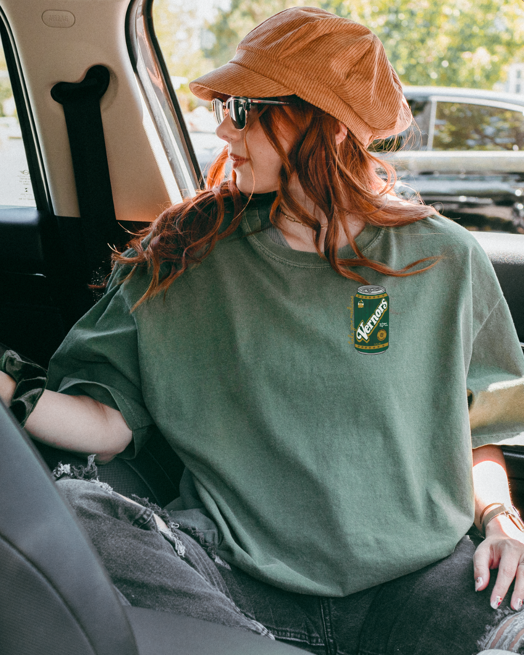 Vernors Take Your Medicine - Unisex Comfort Colors Short-Sleeved Tee Moss Green