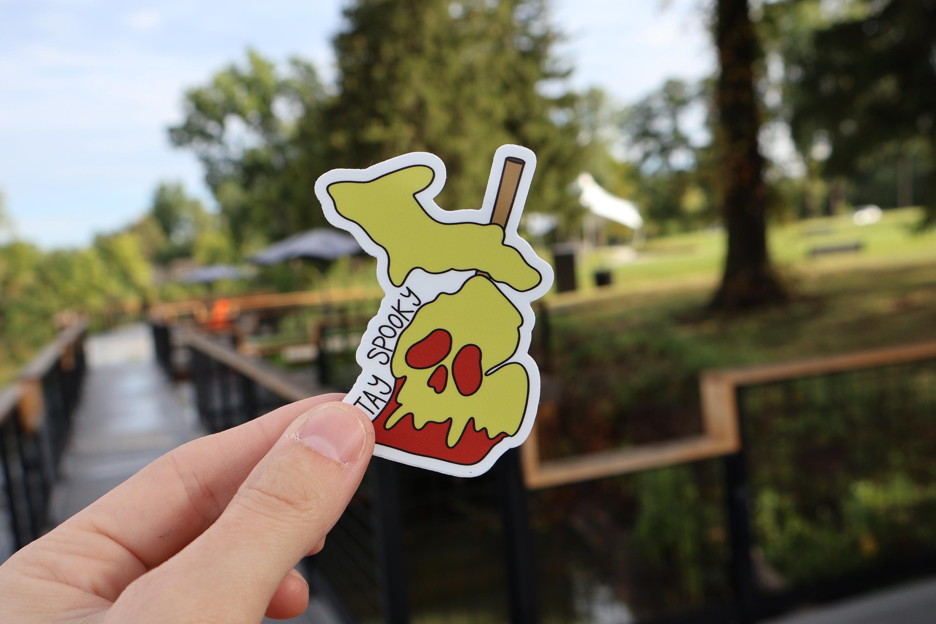 Michigan Poison Apple Sticker Spooky Season Halloween Sticker - Waterproof Matte Vinyl