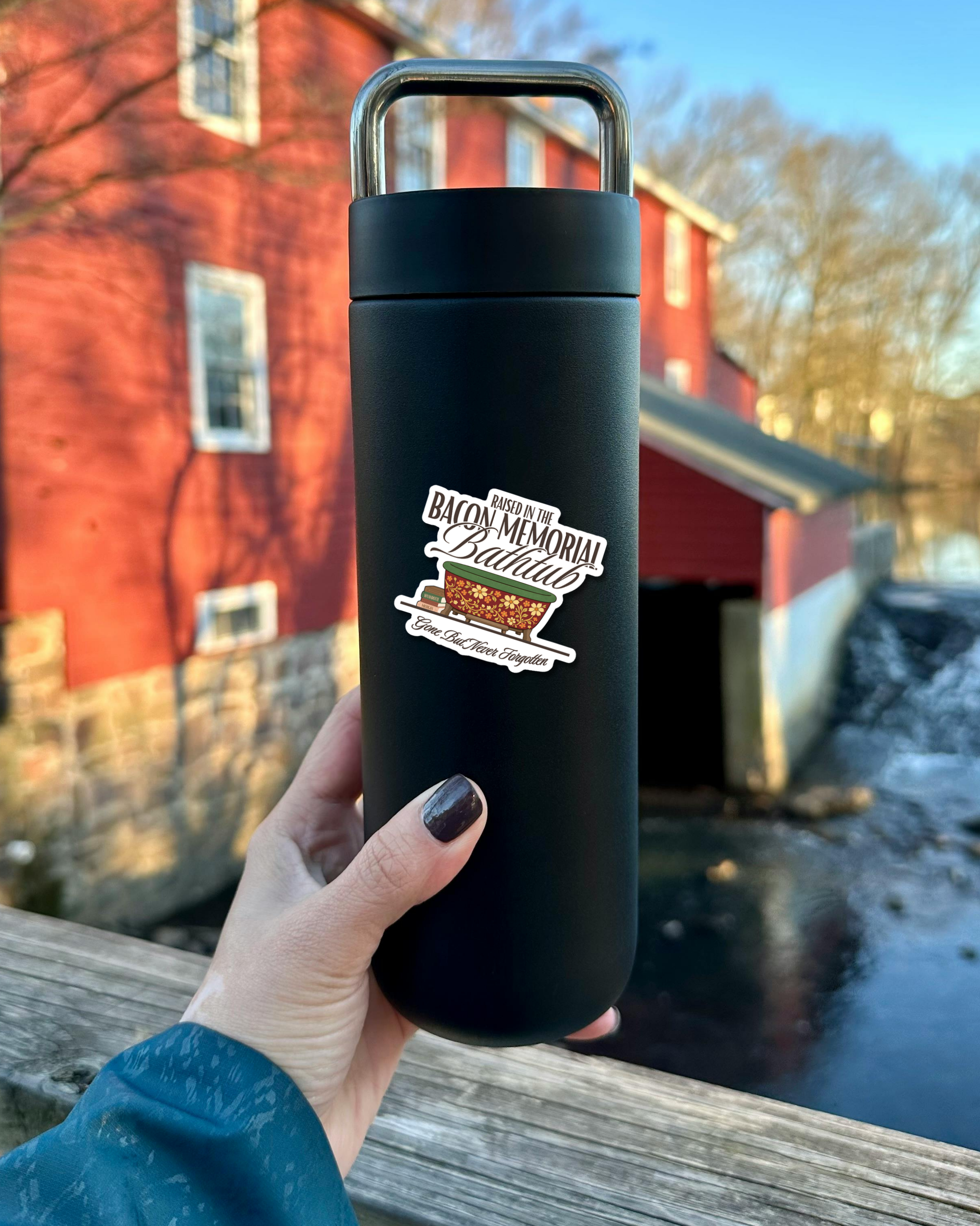 Bacon Memorial Library Bathtub Sticker - Waterproof Matte Vinyl