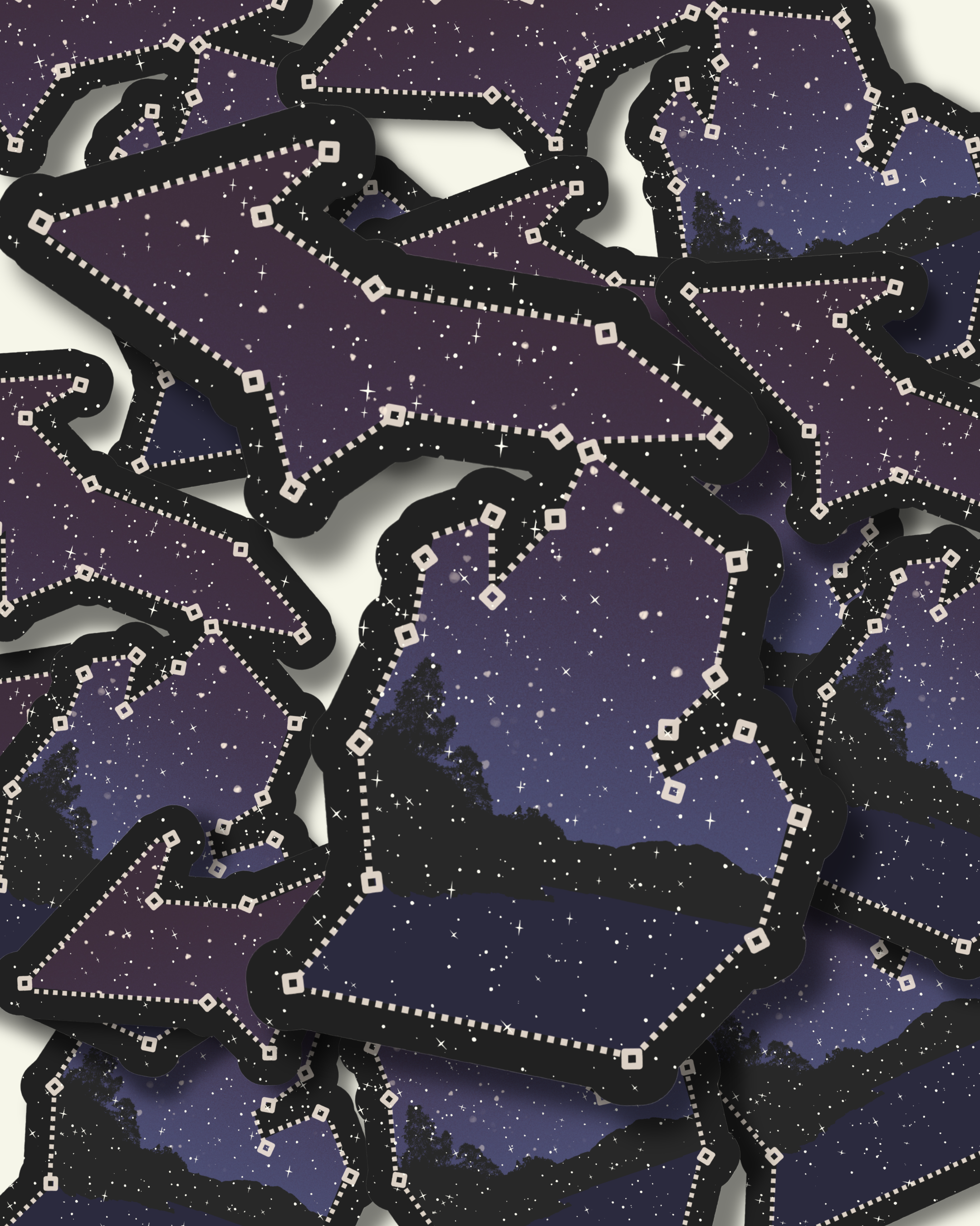 Michigan Constellation Sticker - Waterproof Matte Vinyl
