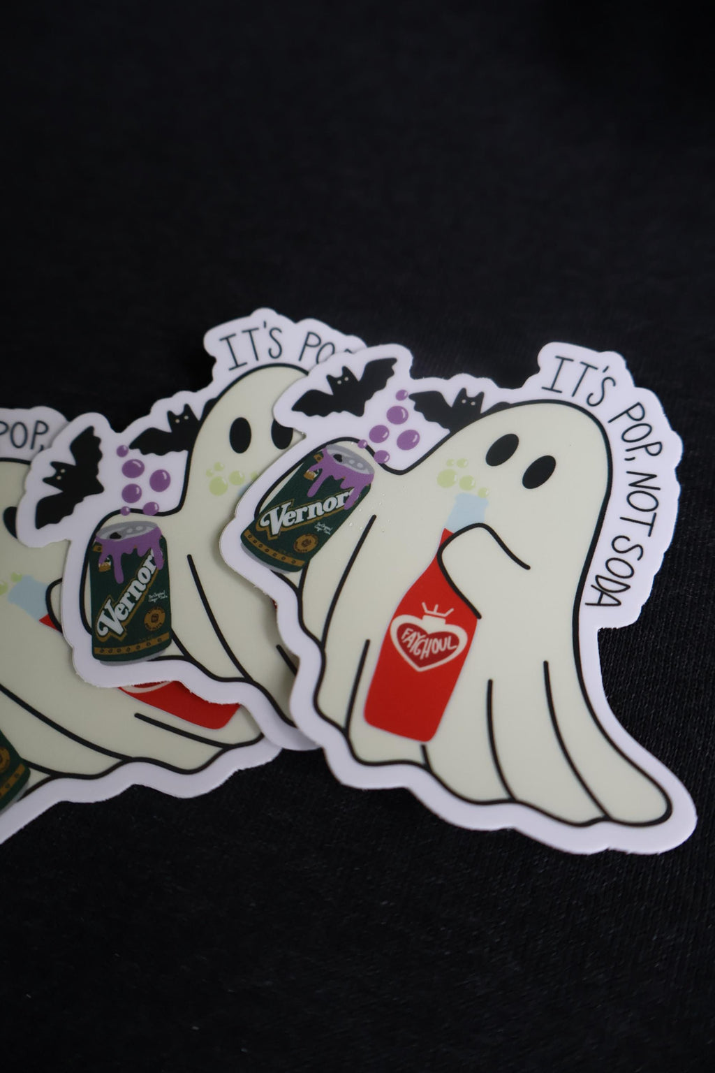 Midwest Ghost Pop Not Soda Halloween Sticker - Waterproof Matte Vinyl