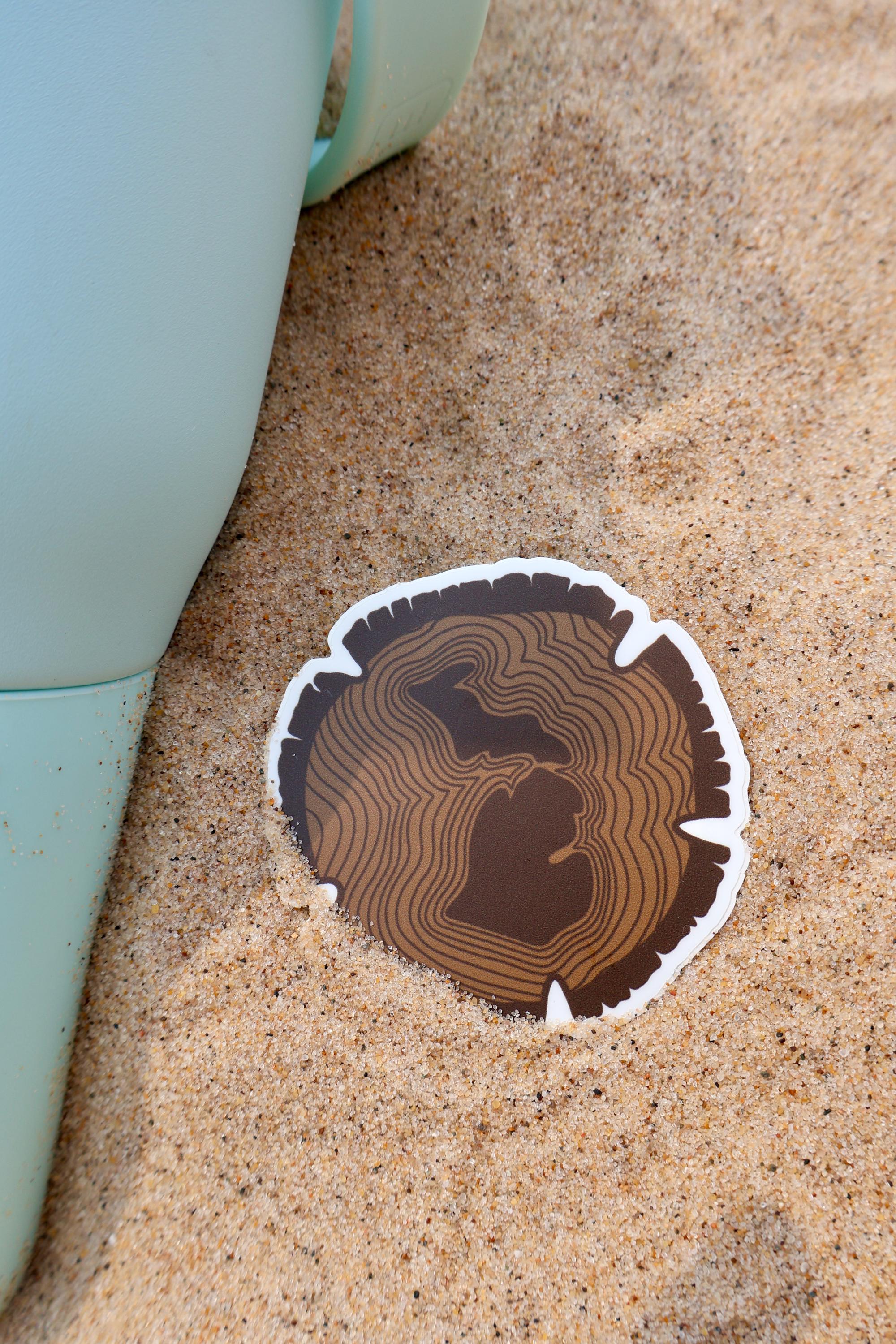Michigan Forest Tree Ring Sticker - Waterproof Matte Vinyl