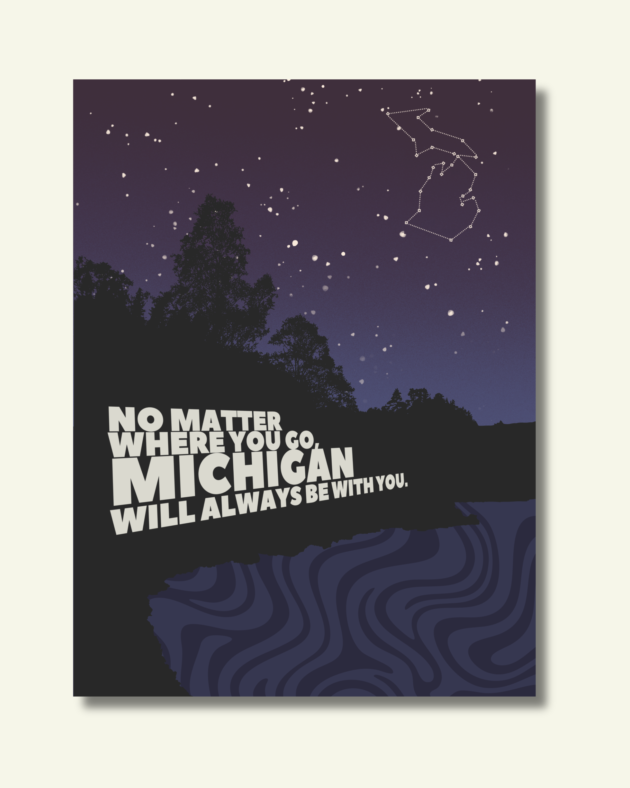 Michigan Constellation Wall Print Poster 16x20