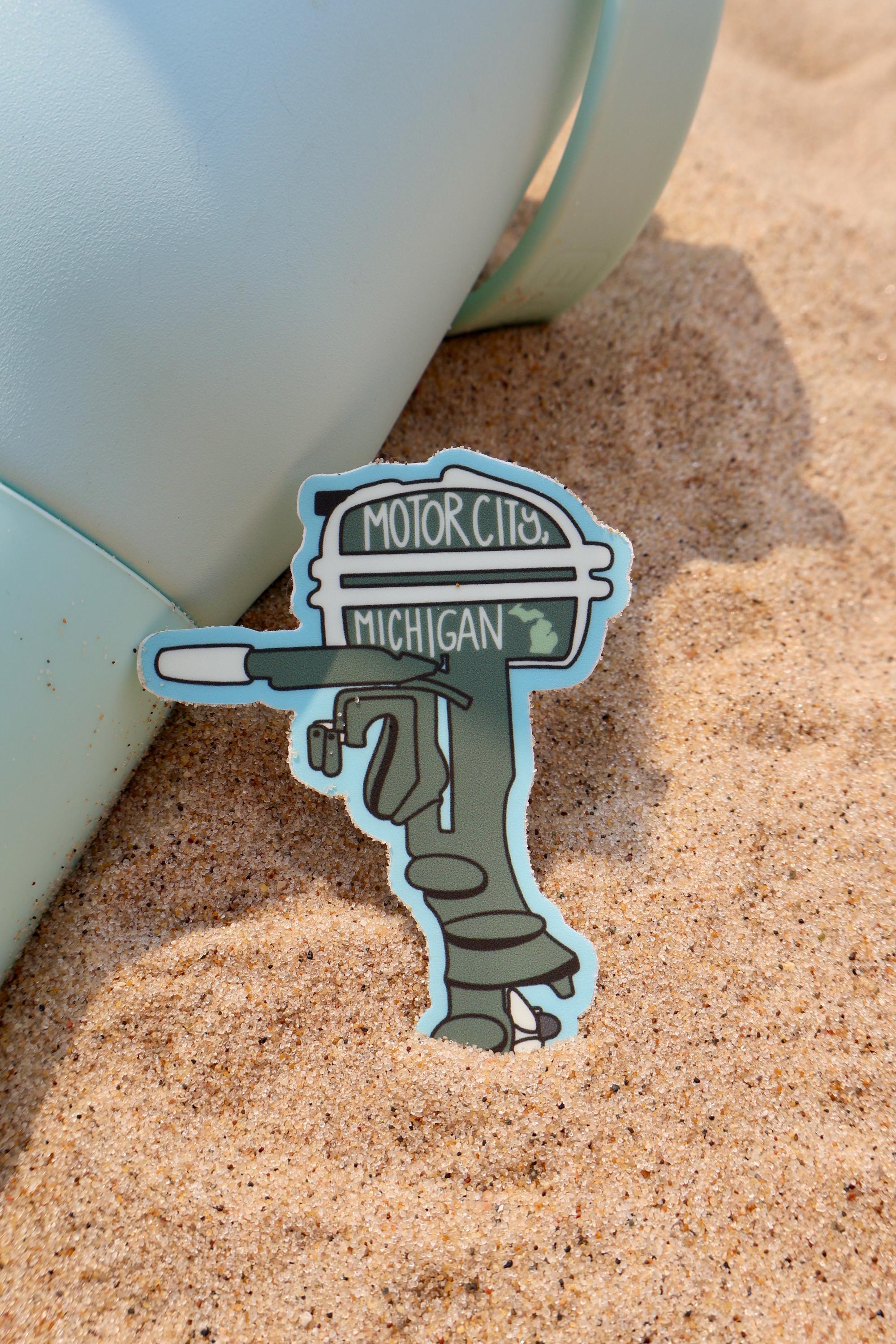 Michigan Motor City Outboard Boating Sticker - Waterproof Matte Vinyl