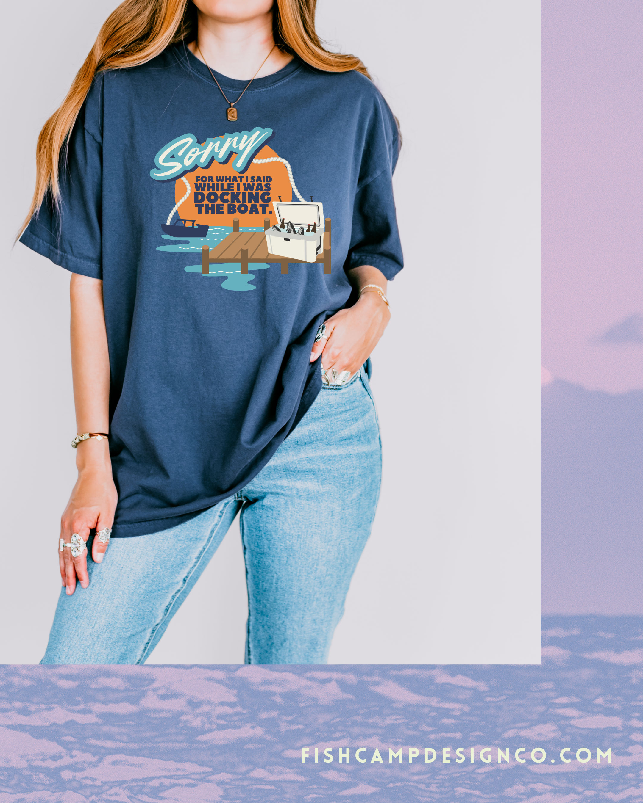 Sorry for What I Said While Docking the Boat – Funny Boating Shirt Lake Life Tee | Unisex Comfort Colors Short-Sleeved Tee