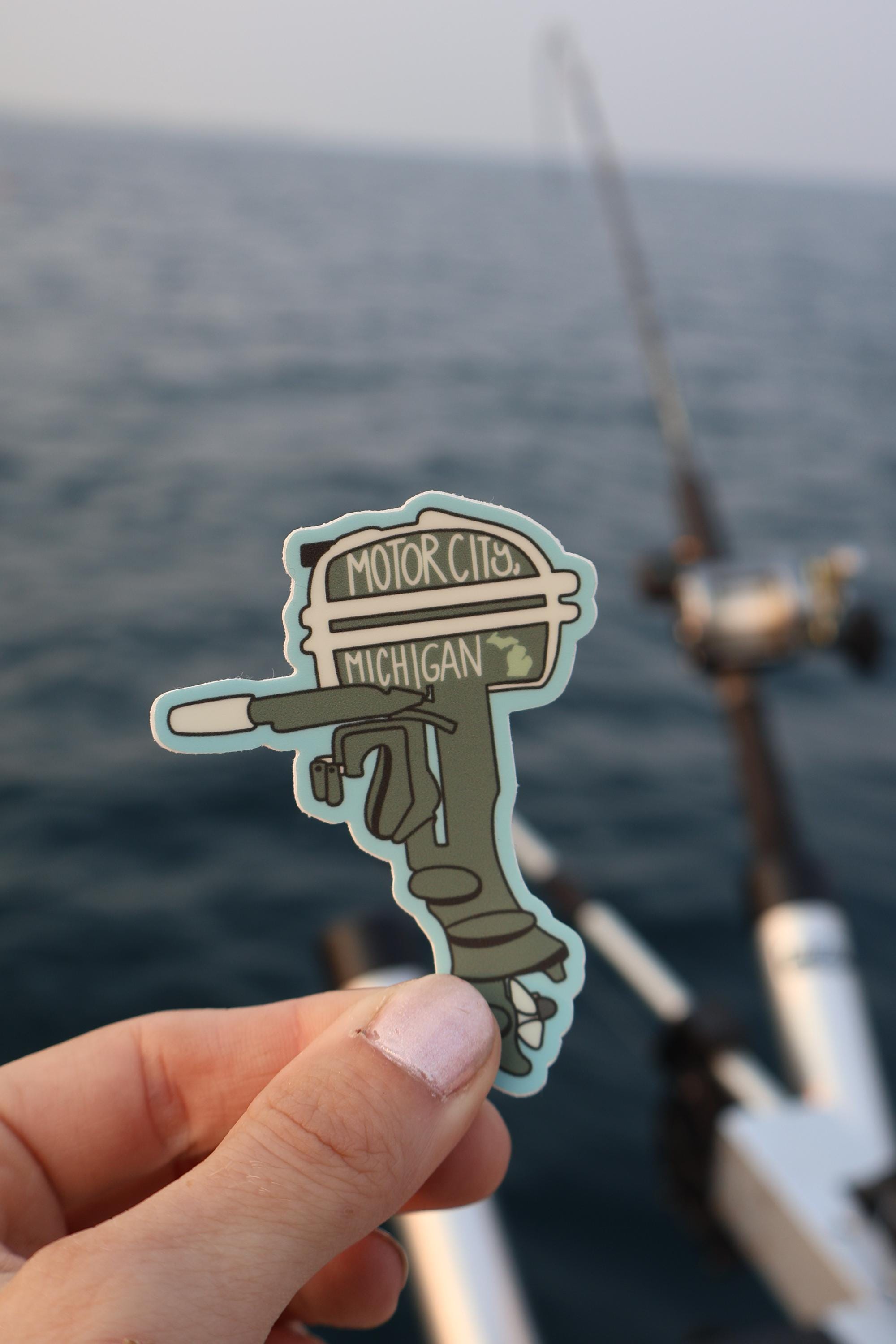 Michigan Motor City Outboard Boating Sticker - Waterproof Matte Vinyl