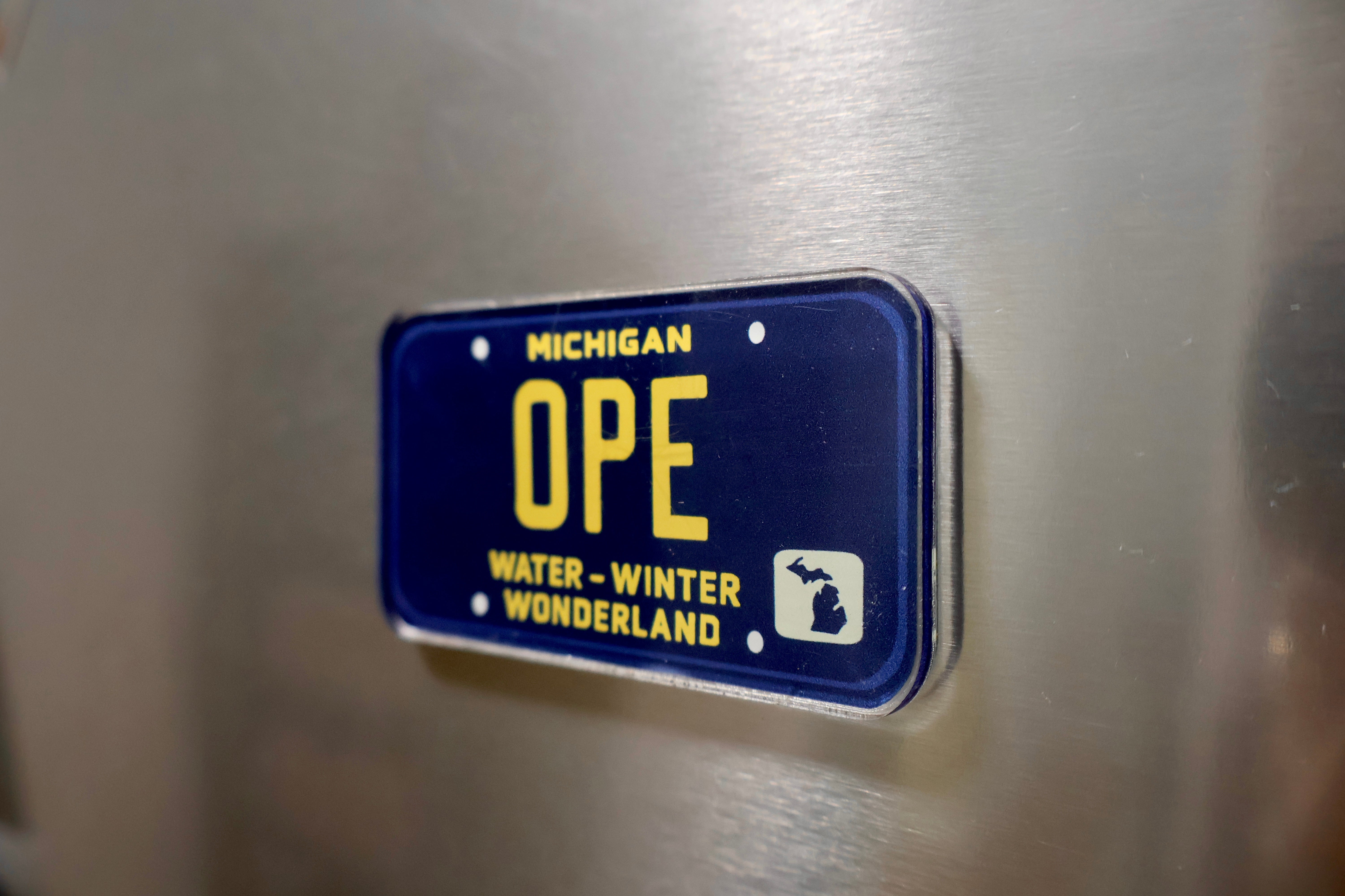 Ope Water Winter Wonderland License Plate Acrylic Magnet – Fish