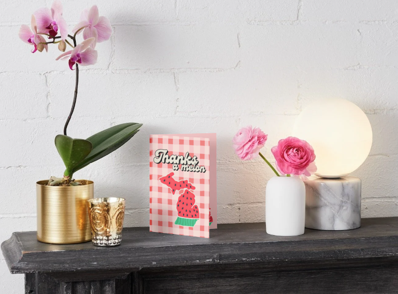 Thanks a Melon Michigan Watermelon Thank You Card