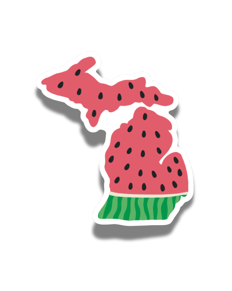 Michigan Watermelon Sticker - Waterproof Matte Vinyl