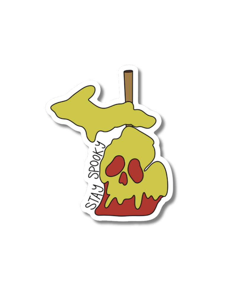 Michigan Poison Apple Sticker Spooky Season Halloween Sticker - Waterproof Matte Vinyl