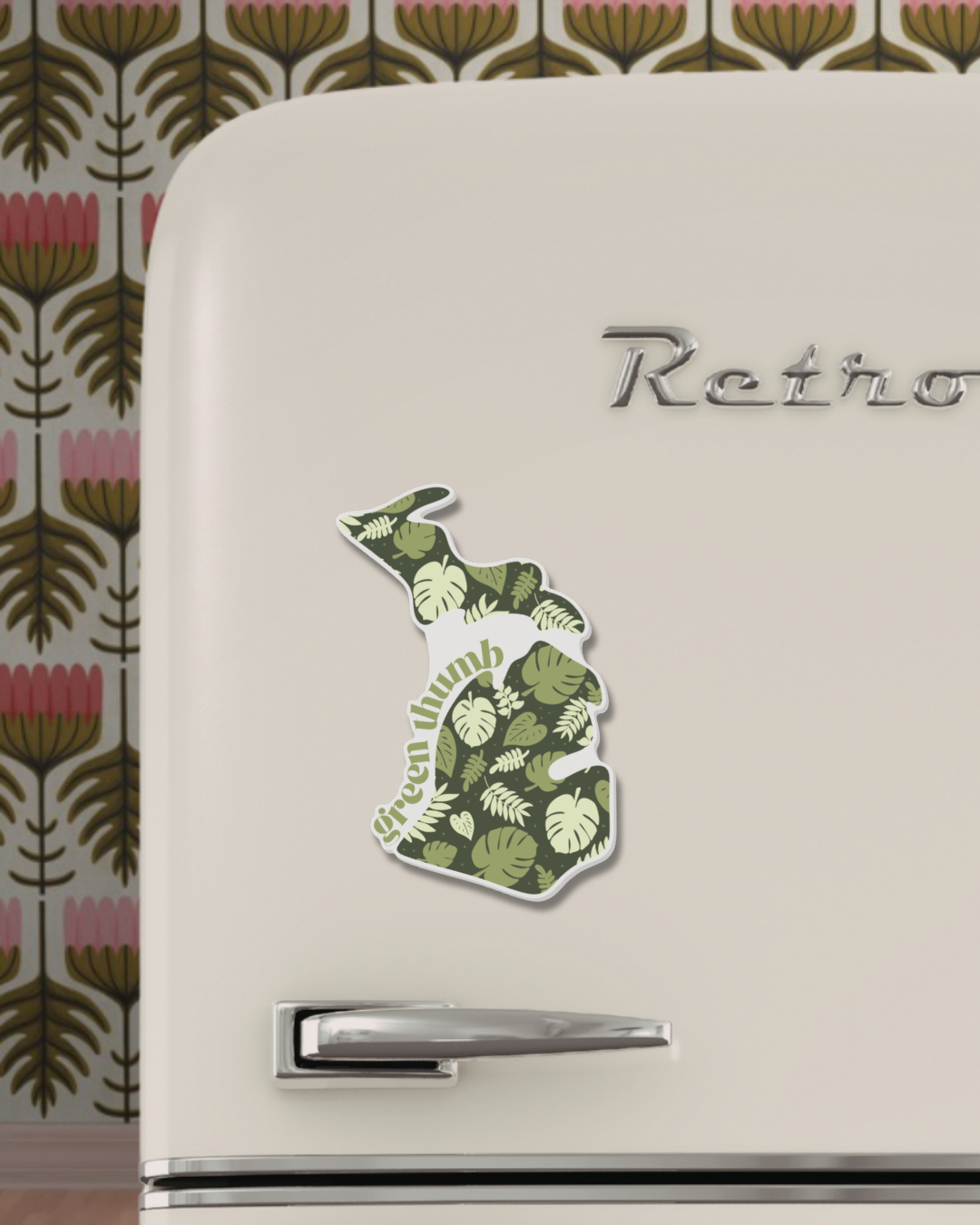 Michigan Green Thumb Houseplant Acrylic Magnet