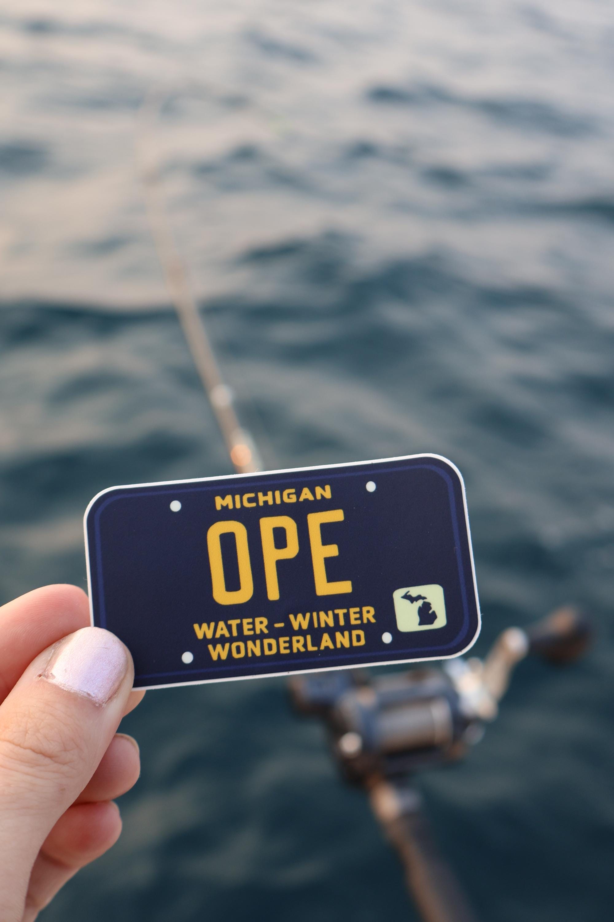 Ope Water Winter Wonderland License Plate Sticker - Waterproof Matte Vinyl