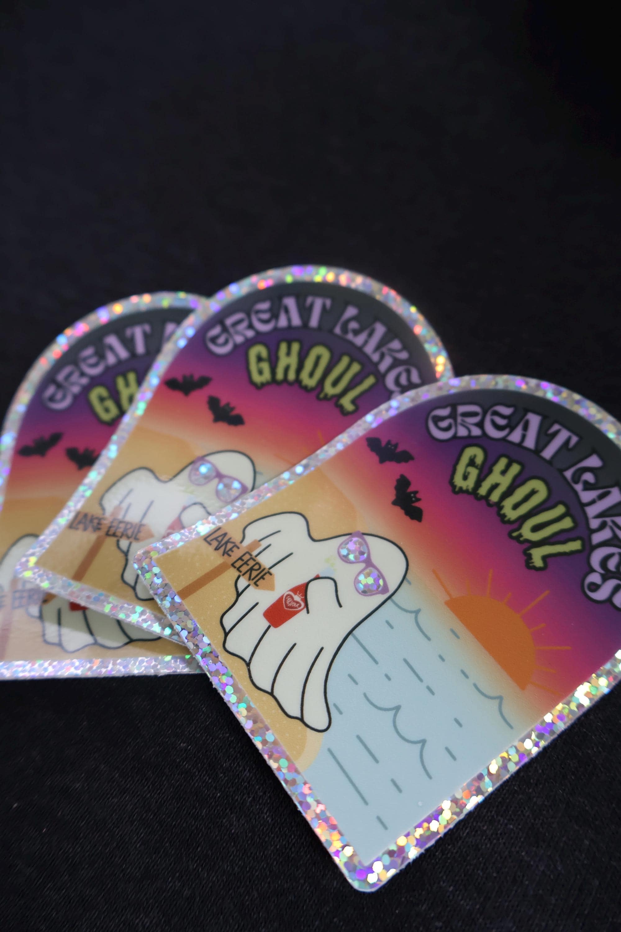 Spooky Great Lakes Ghoul Midwest Sticker Lake Erie - Waterproof Matte Vinyl