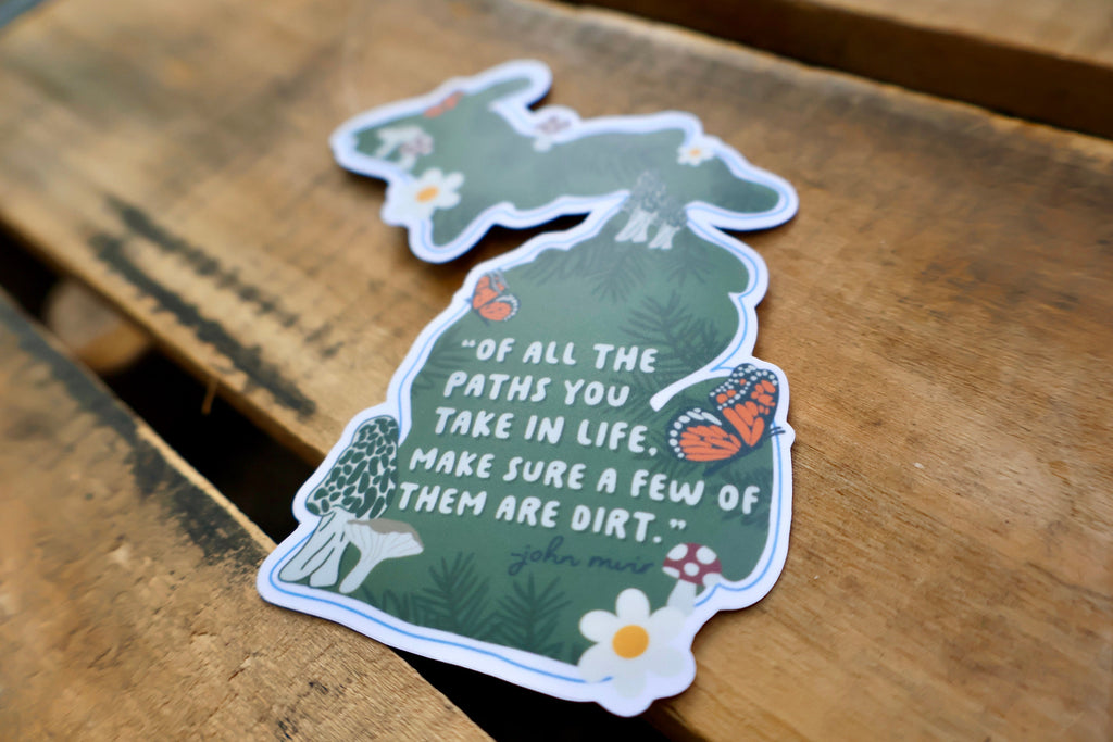 Michigan Outdoor Dirt Path Nature Trail Sticker - Waterproof Matte Vinyl