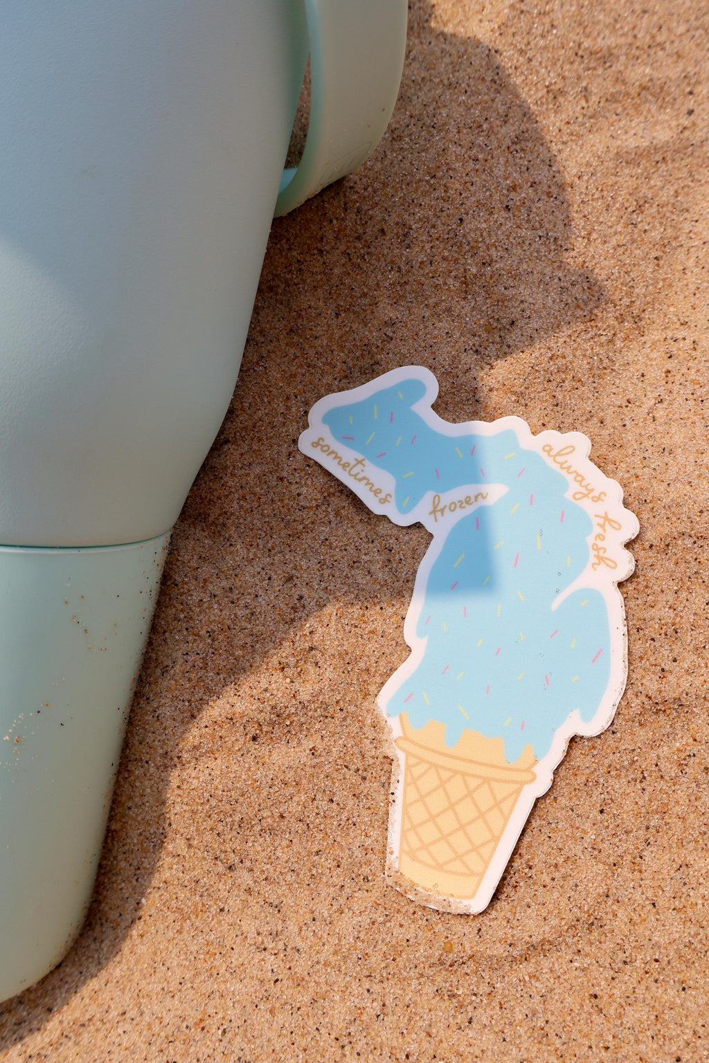 Moon Ice Sticker Blue Moon Michigan Ice Cream Sticker - Waterproof Matte Vinyl – Fish ...