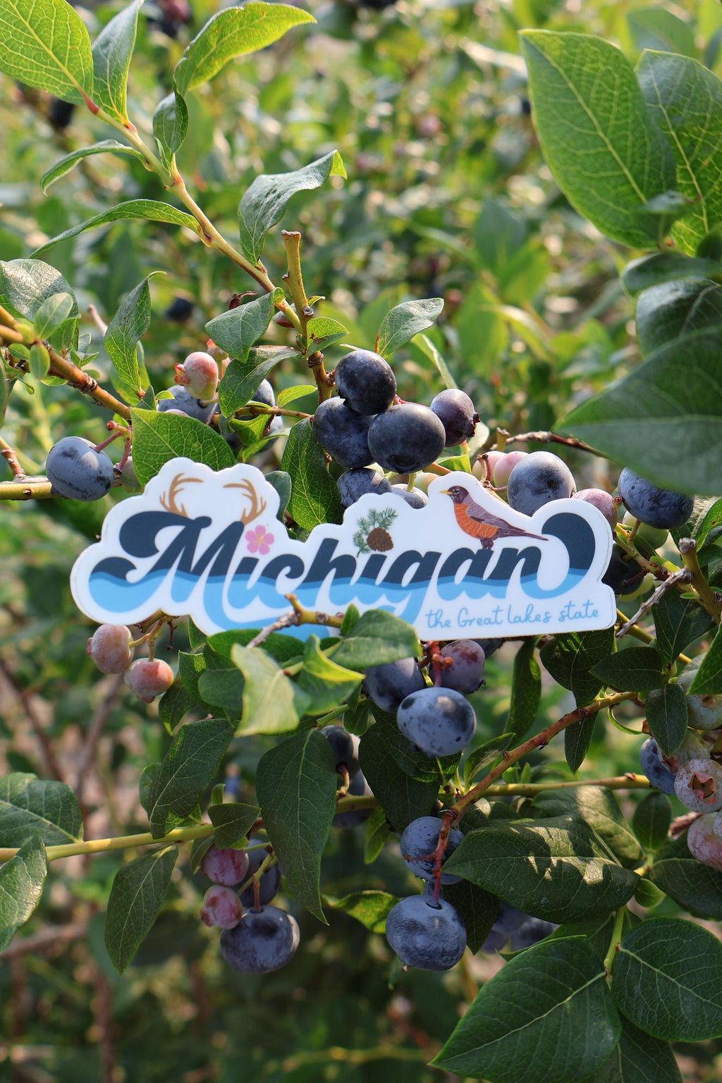 Michigan State Symbols Vinyl Sticker - Waterproof Matte Vinyl