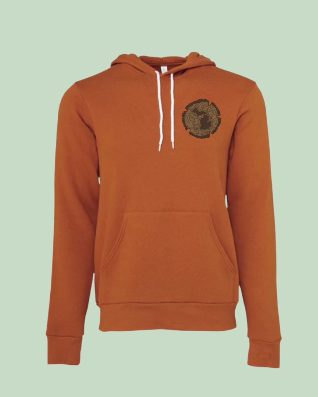 Michigan Forest Tree Ring Sticker - Unisex Bella Canvas Super Soft Hoodie